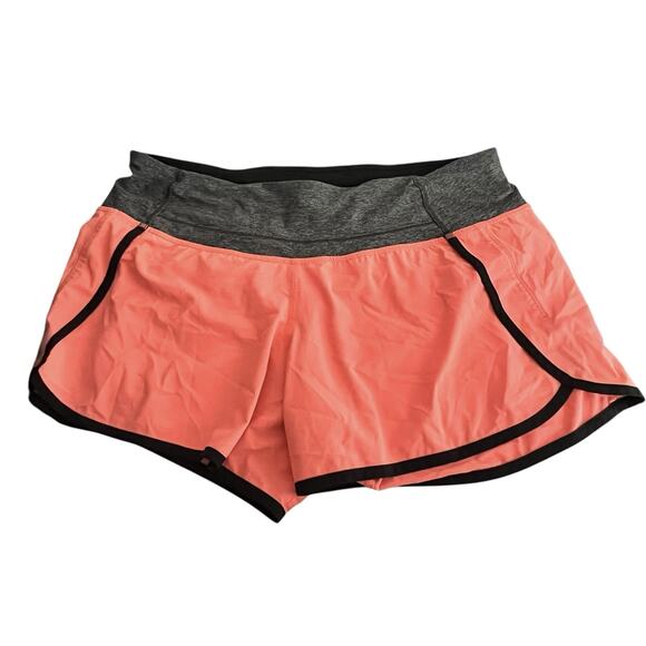 Lululemon Run Times Speed Short •8• Grapefruit Coral Orange Black Shorts - Picture 5 of 12